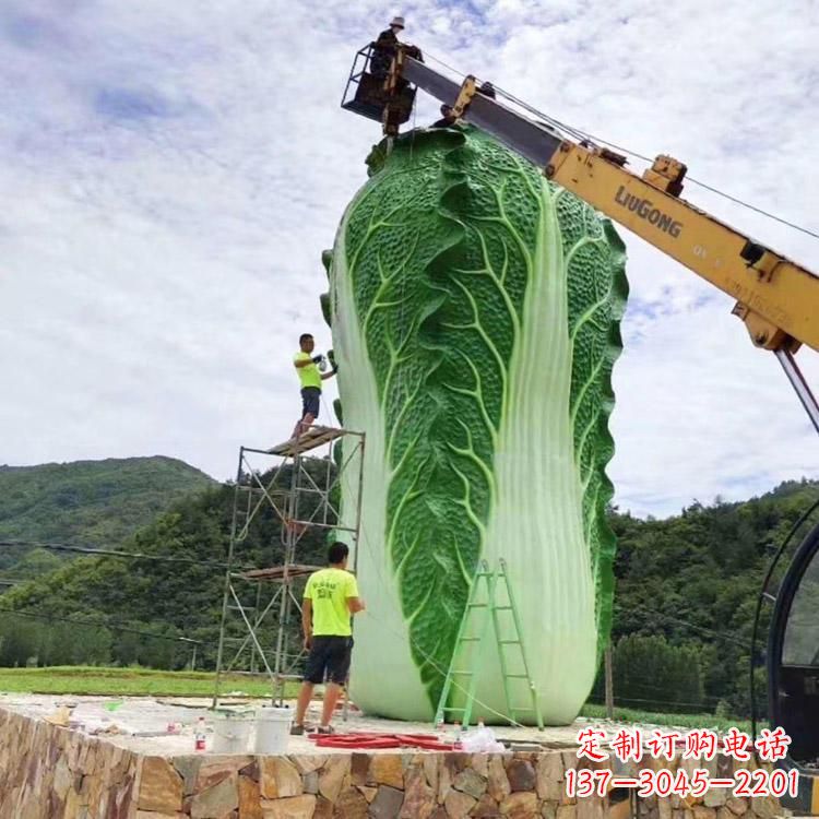 嘉兴白菜石雕凳-景区园林大型仿真植物景观