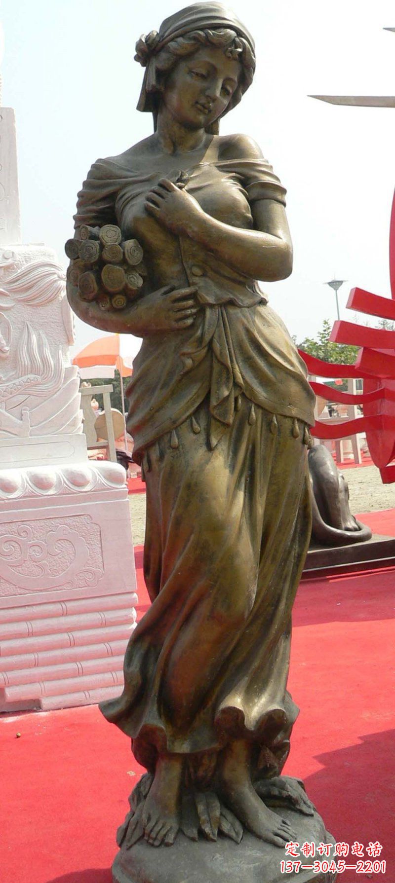 嘉兴少女梦想铜雕