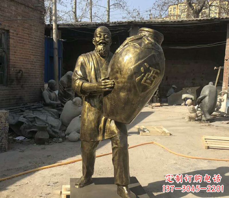 嘉兴精美酒坛铜雕