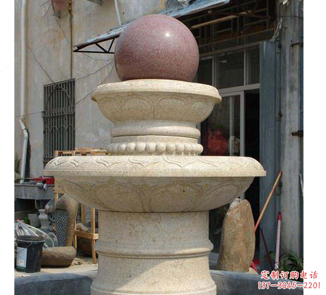 嘉兴别墅景观大理石风水球喷泉雕塑