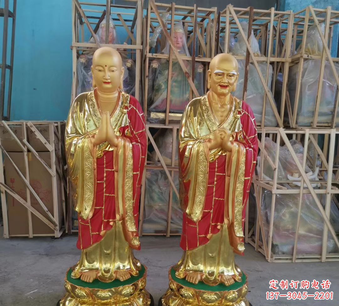 嘉兴玻璃钢仿铜佛像雕塑寺庙景观雕塑 