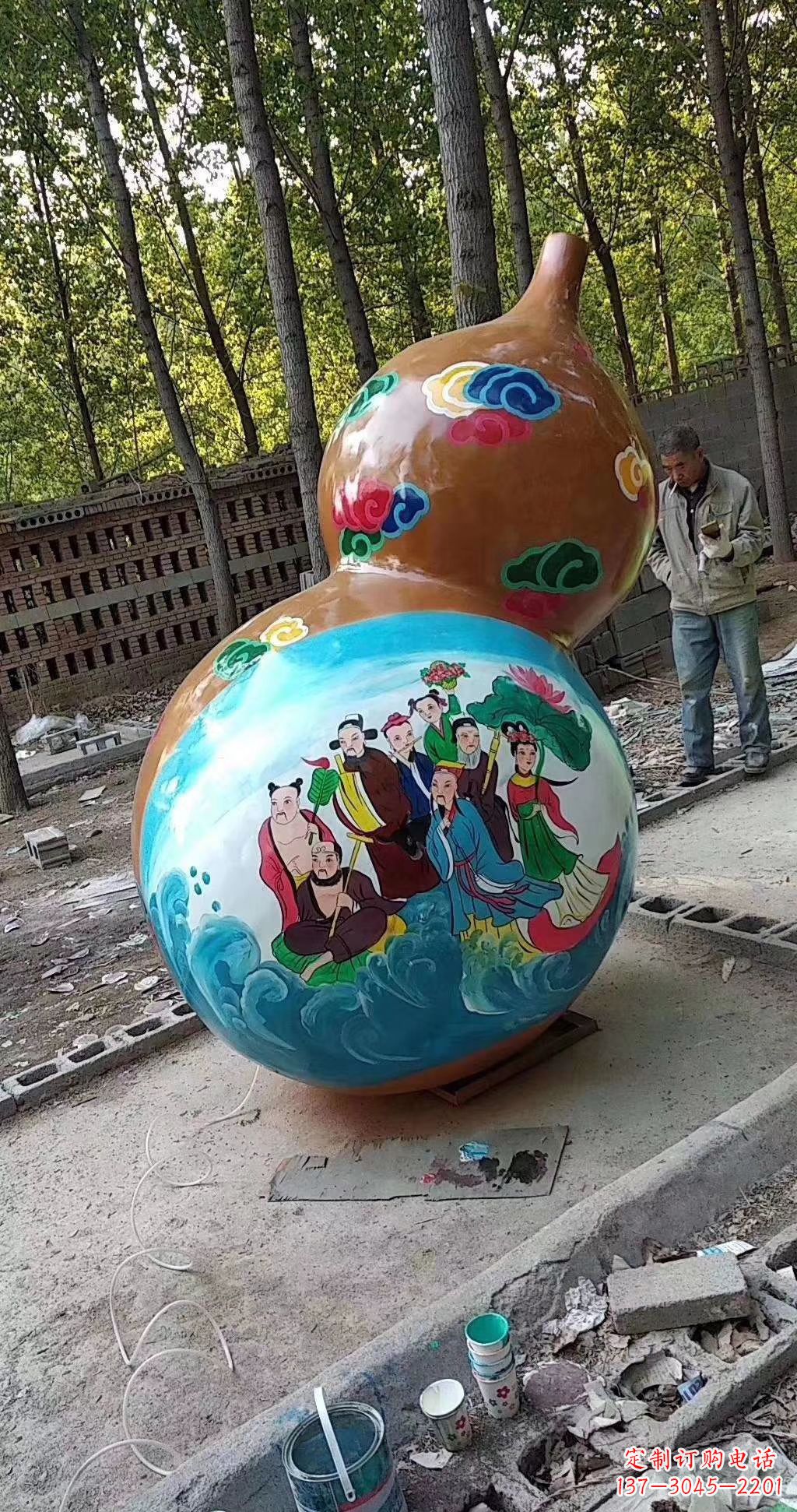 嘉兴玻璃钢葫芦雕塑一种全新的艺术形式