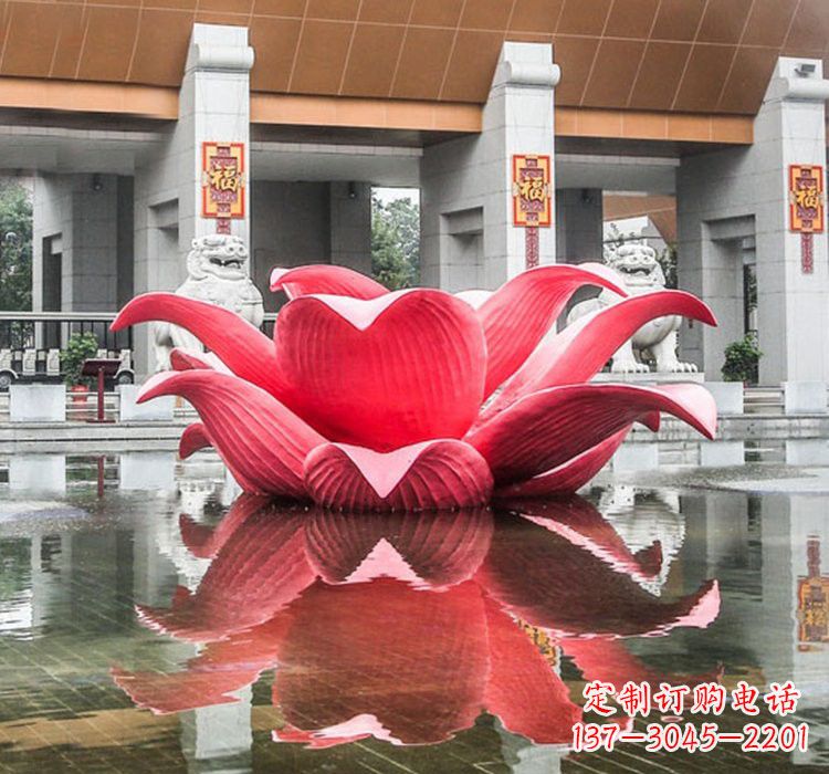 嘉兴不锈钢彩色莲花雕塑——艺术之美