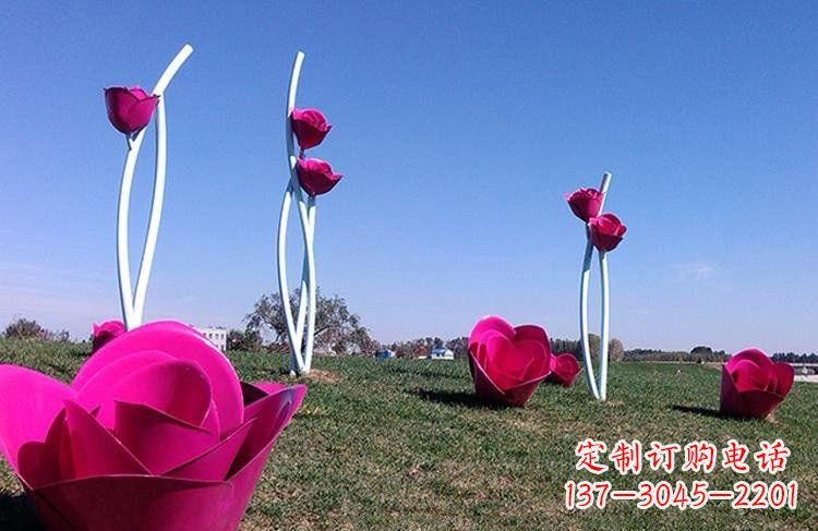 嘉兴不锈钢彩色玫瑰雕塑艺术精美的象征