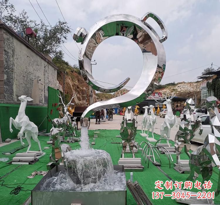 嘉兴不锈钢茶壶雕塑精致美观的艺术品