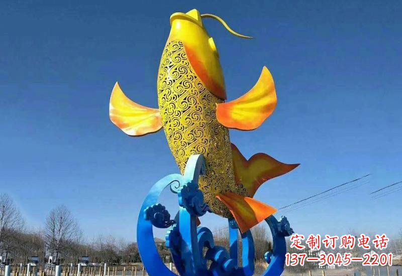 嘉兴不锈钢鲤鱼雕塑——城市的一道风景线