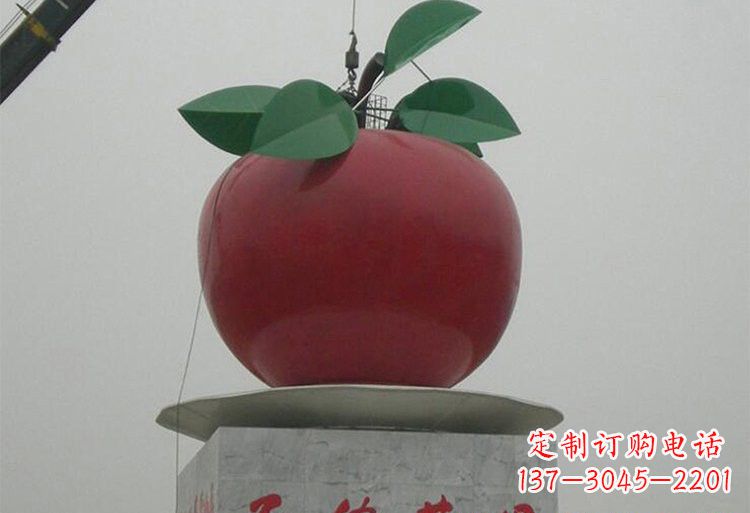 嘉兴不锈钢城市大型苹果雕塑象征着城市繁荣