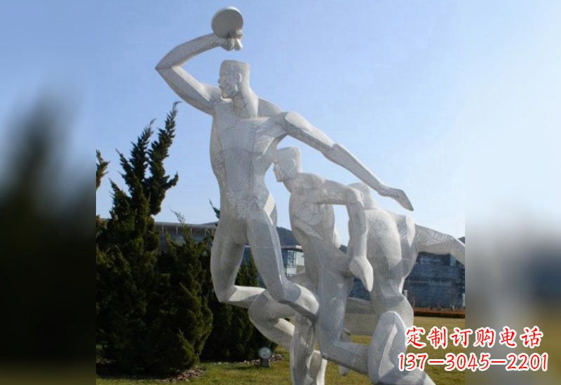 嘉兴不锈钢抽象打乒乓球人物雕塑