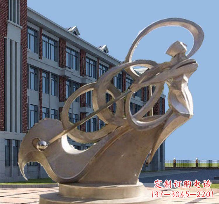 嘉兴不锈钢抽象打高尔夫球人物雕塑