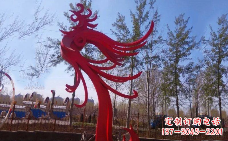 嘉兴不锈钢凤凰雕塑——象征着美丽与力量