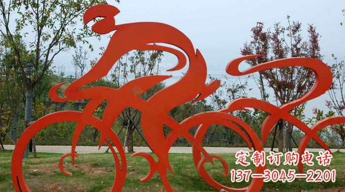 嘉兴不锈钢自行车雕塑捕捉运动精神