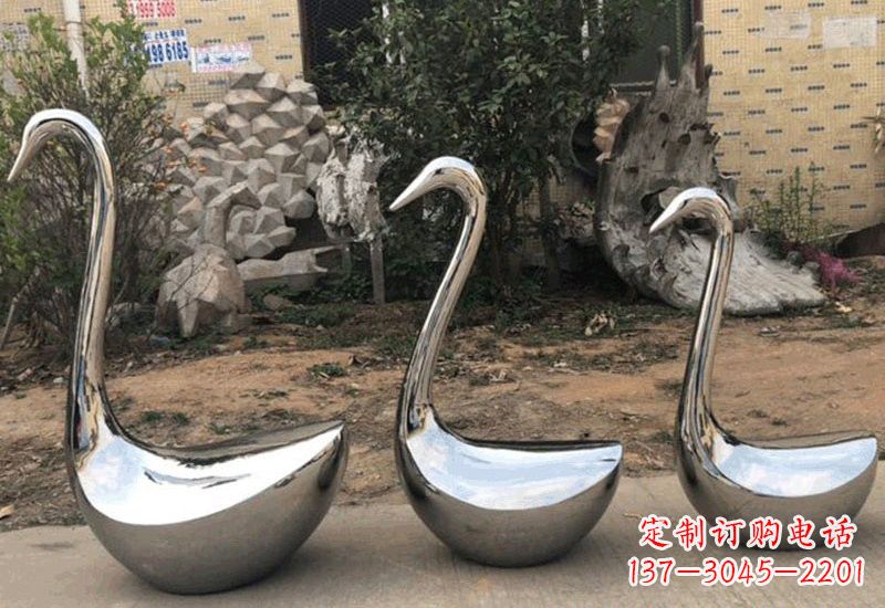 嘉兴不锈钢制作的天鹅雕塑