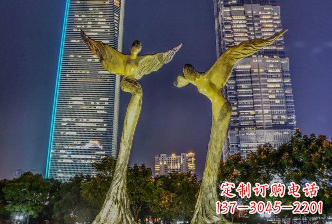 嘉兴不锈钢大型天使雕塑一种极具震撼力的艺术之作