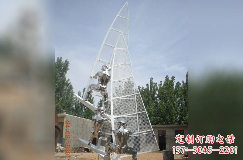 嘉兴不锈钢帆船雕塑精美的艺术品