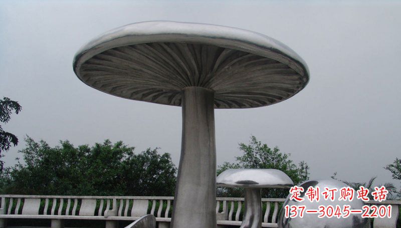 嘉兴不锈钢仿真蘑菇凉亭公园景观雕塑