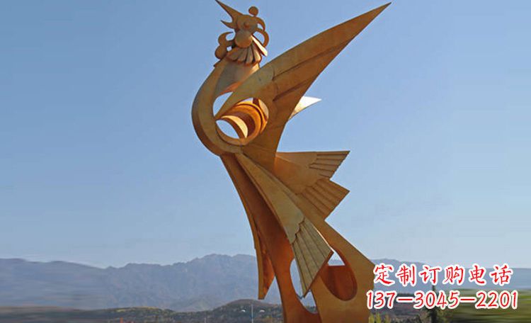 嘉兴不锈钢凤凰雕塑,给环境增添灵动之美