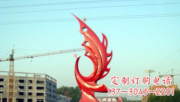嘉兴凤凰城市的不锈钢雕塑