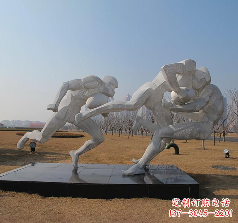 嘉兴不锈钢橄榄球雕塑传承精神的象征