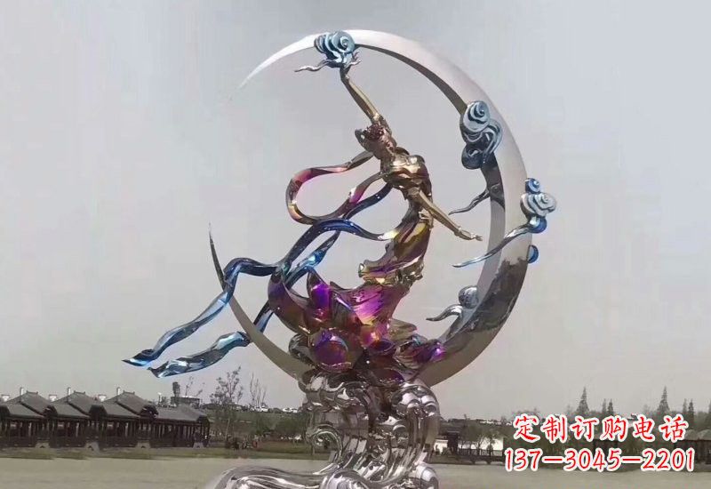 嘉兴不锈钢嫦娥奔月雕塑