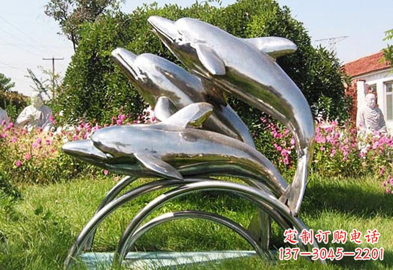 嘉兴不锈钢海豚雕塑——点亮公园的精灵