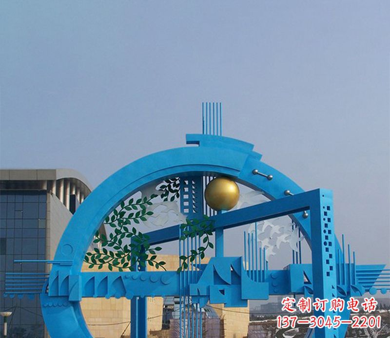 嘉兴不锈钢拱桥雕塑美丽的艺术品