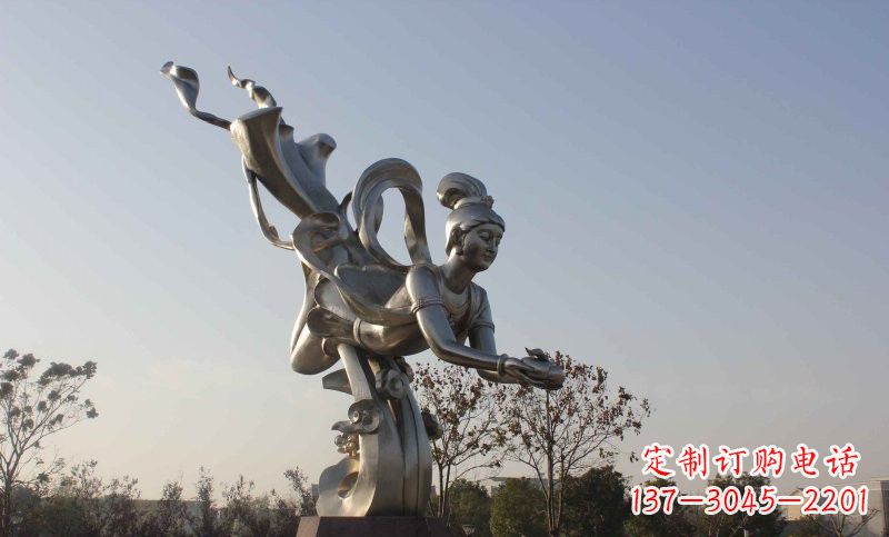 嘉兴不锈钢蟠桃仙女雕塑美丽的传说