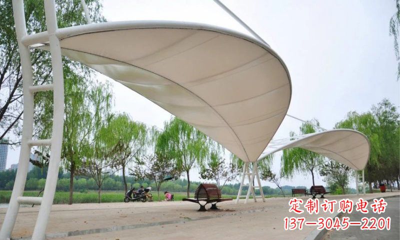 嘉兴不锈钢树叶形遮阳棚雕塑