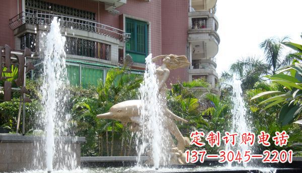 嘉兴不锈钢海豚喷泉雕塑精美的海洋艺术
