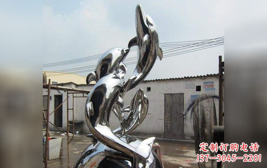嘉兴海豚之美——不锈钢海豚雕塑