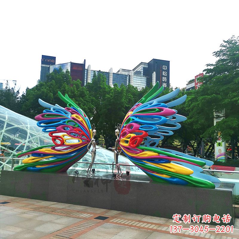 嘉兴蝴蝶城市广场步道装饰雕塑