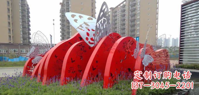 嘉兴不锈钢蝴蝶小区景观雕塑美丽的蝴蝶展翅
