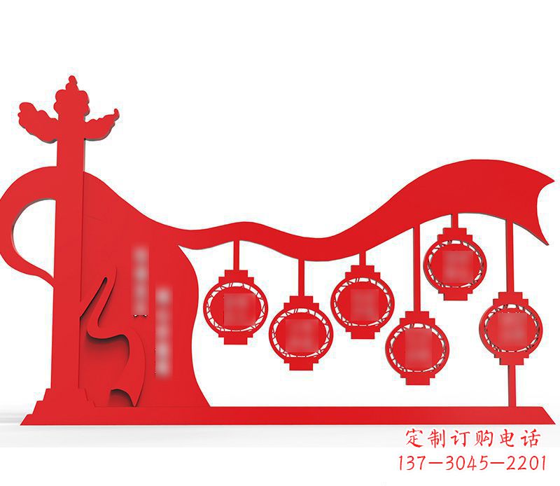 嘉兴灯笼雕塑传承社会主义核心价值观