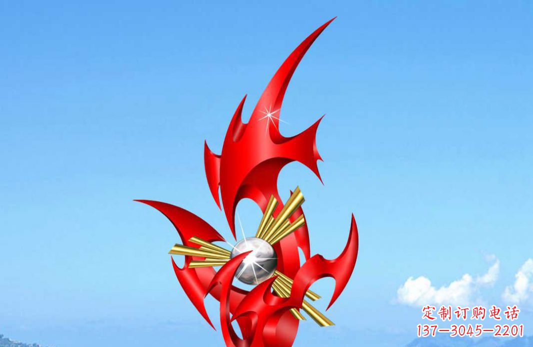 嘉兴不锈钢火苗抽象景观雕塑给城市添彩
