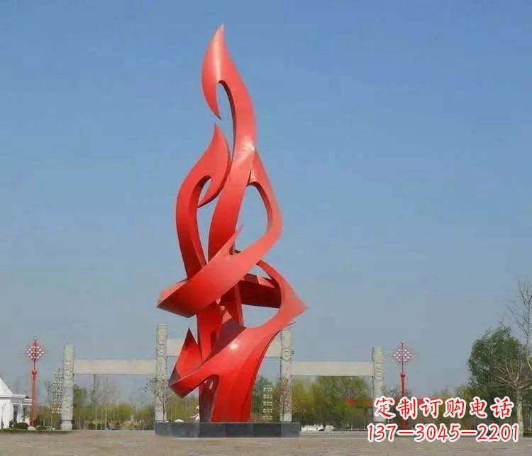 嘉兴火苗雕塑点缀城市景观