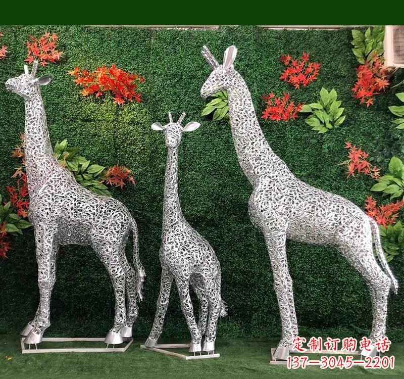 嘉兴不锈钢长颈鹿雕塑艺术与美的完美结合