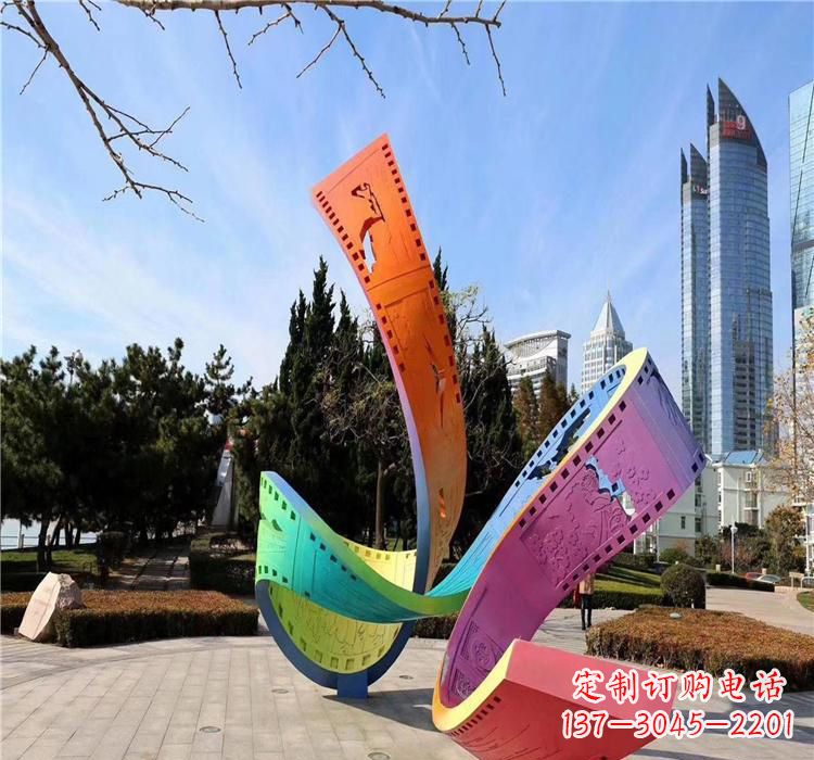 嘉兴波浪状的不锈钢胶卷雕塑