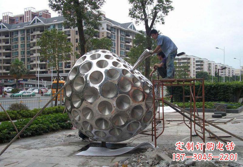 嘉兴不锈钢苹果雕塑