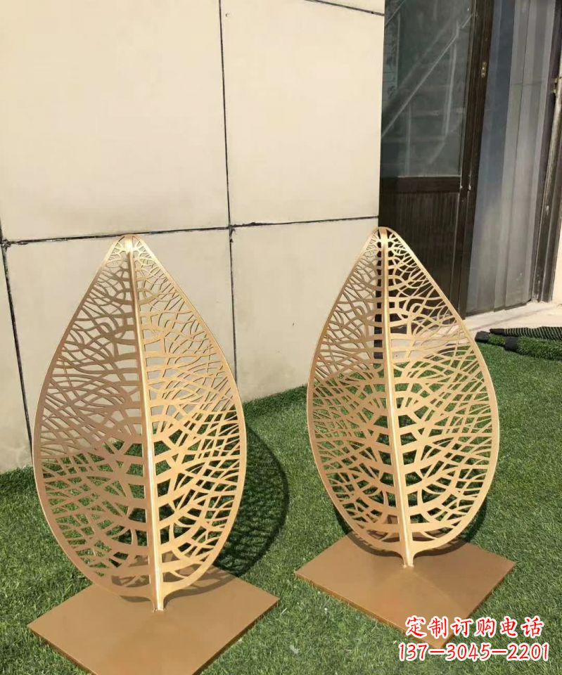 嘉兴不锈钢树叶雕塑,精致典雅
