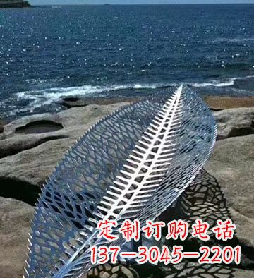 嘉兴不锈钢镂空树叶景观雕塑