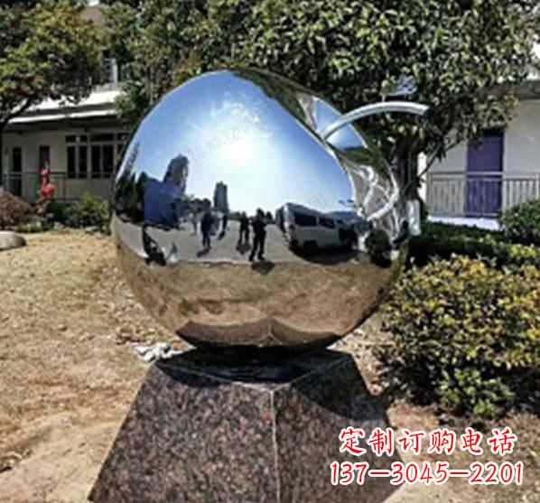 嘉兴不锈钢蚂蚁滚苹果雕塑艺术与科技的完美结合