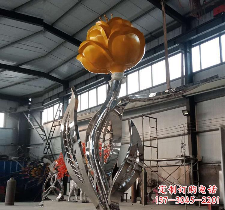 嘉兴不锈钢玫瑰花雕塑一款非凡的艺术品