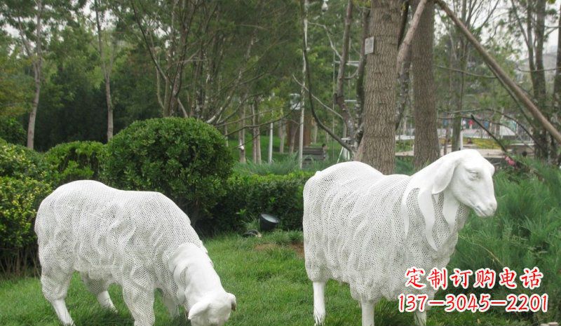 嘉兴不锈钢绵羊公园动物雕塑