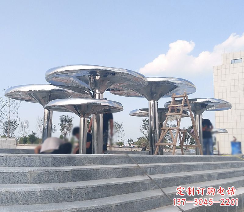 嘉兴不锈钢蘑菇公园景观雕塑