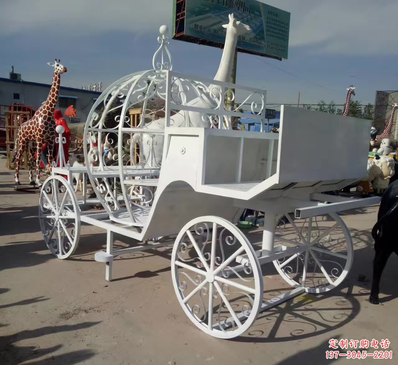 嘉兴不锈钢欧式马车雕塑精美的艺术品