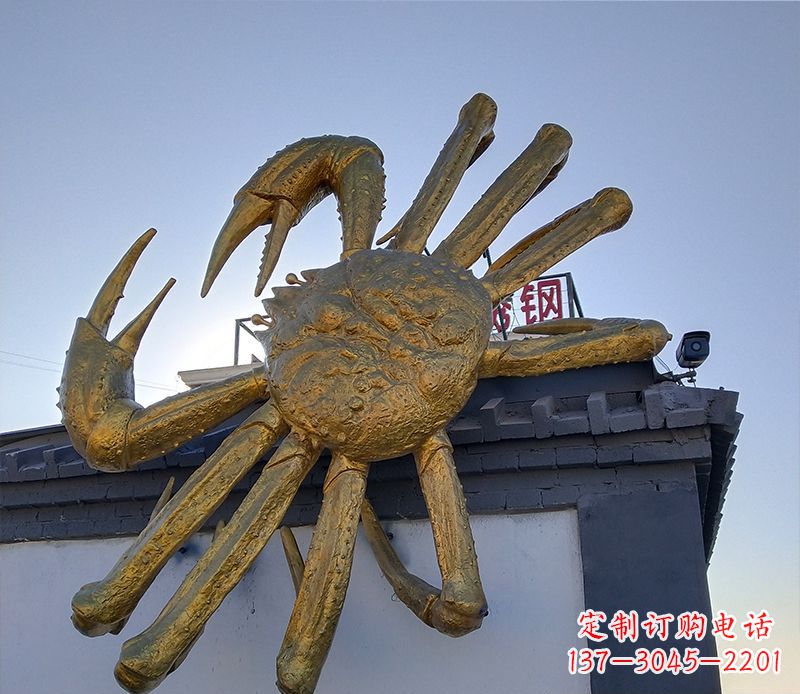 嘉兴不锈钢螃蟹雕塑精美而又经久不衰