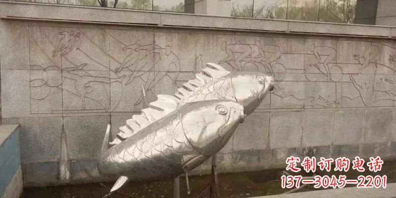 嘉兴不锈钢鲤鱼雕塑精美的艺术品