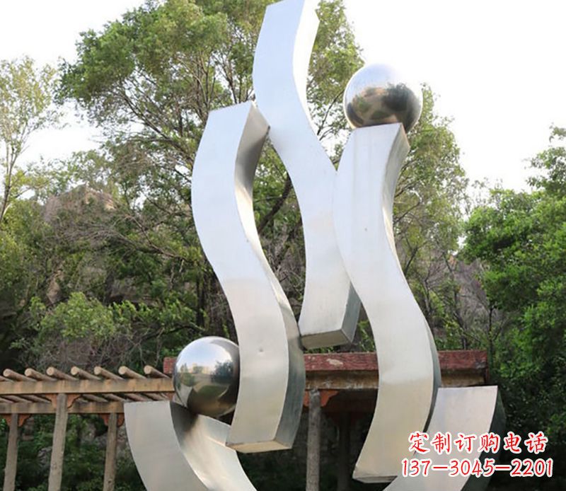 嘉兴景观雕塑现代不锈钢飘带