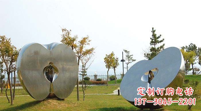 嘉兴不锈钢苹果雕塑象征新生活的精神