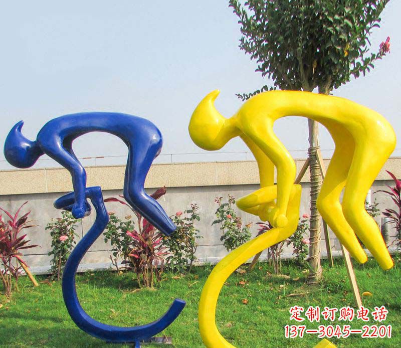 嘉兴不锈钢骑自行车广场景观雕塑——给城市带来活力
