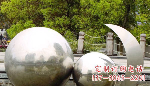 嘉兴不锈钢球形地球月亮雕塑精美的艺术之作